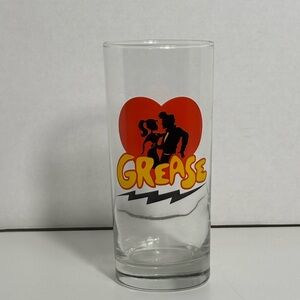 Grease Movie Tall Juice Glass w/ Painted Heart Design  Pink Ladies and T-Birds
